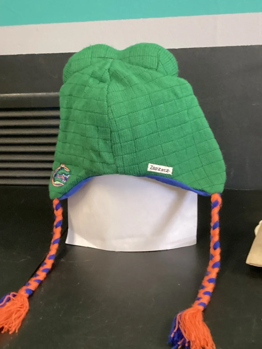 Kids Green Crocodile Earflap Hat - Plush Animal Winter Beanie